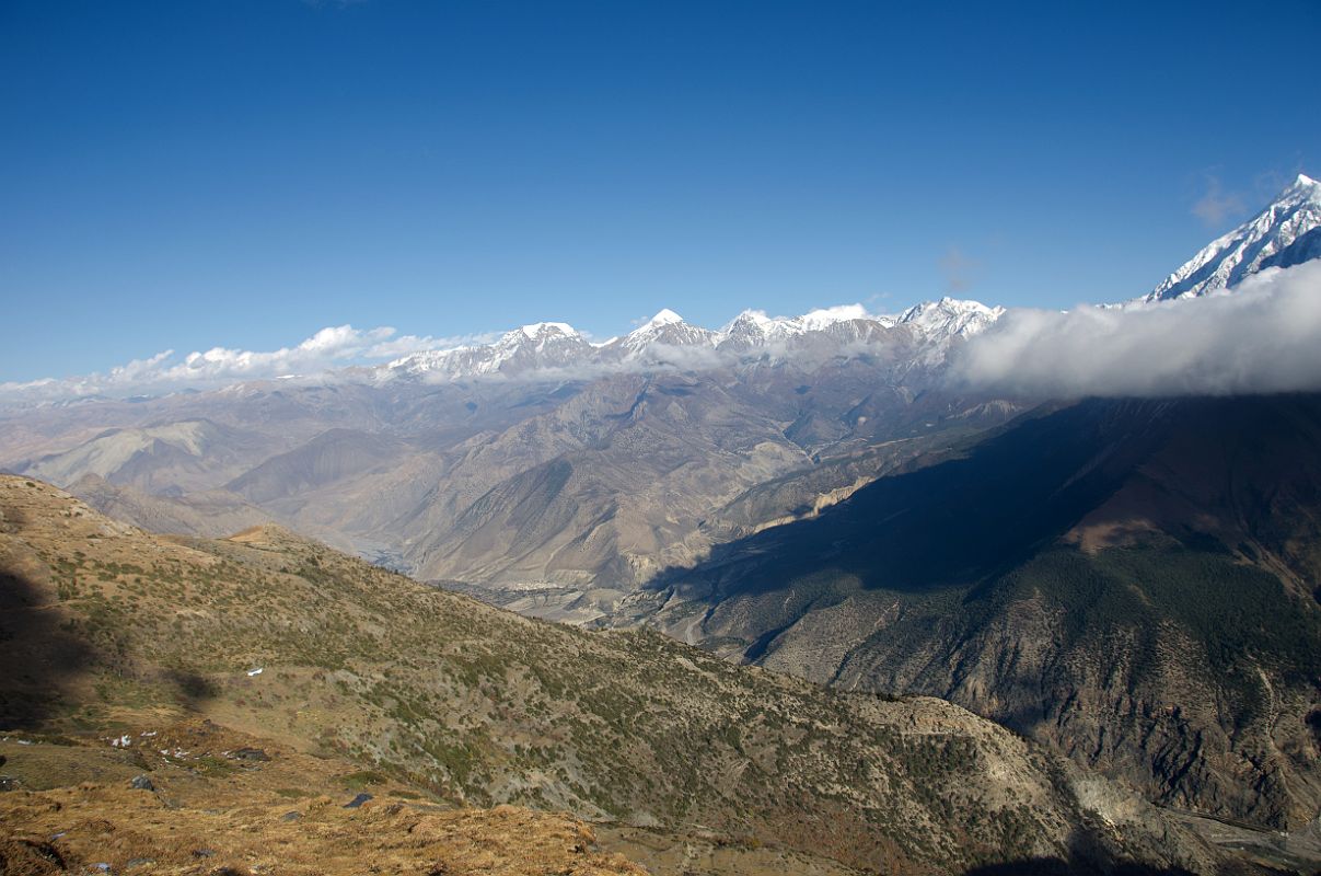 Click to enlarge -
Yakawa Kang, Khatung Kang, Valleys Leading To Thorung La And Mesokanto La, Tilicho Peak Afternoon From Yak Kharka Around Dhaulagiri
Yakawa Kang, Khatung Kang, Valleys Leading To Thorung La And Mesokanto La, Tilicho Peak Afternoon From Yak Kharka Around Dhaulagiri